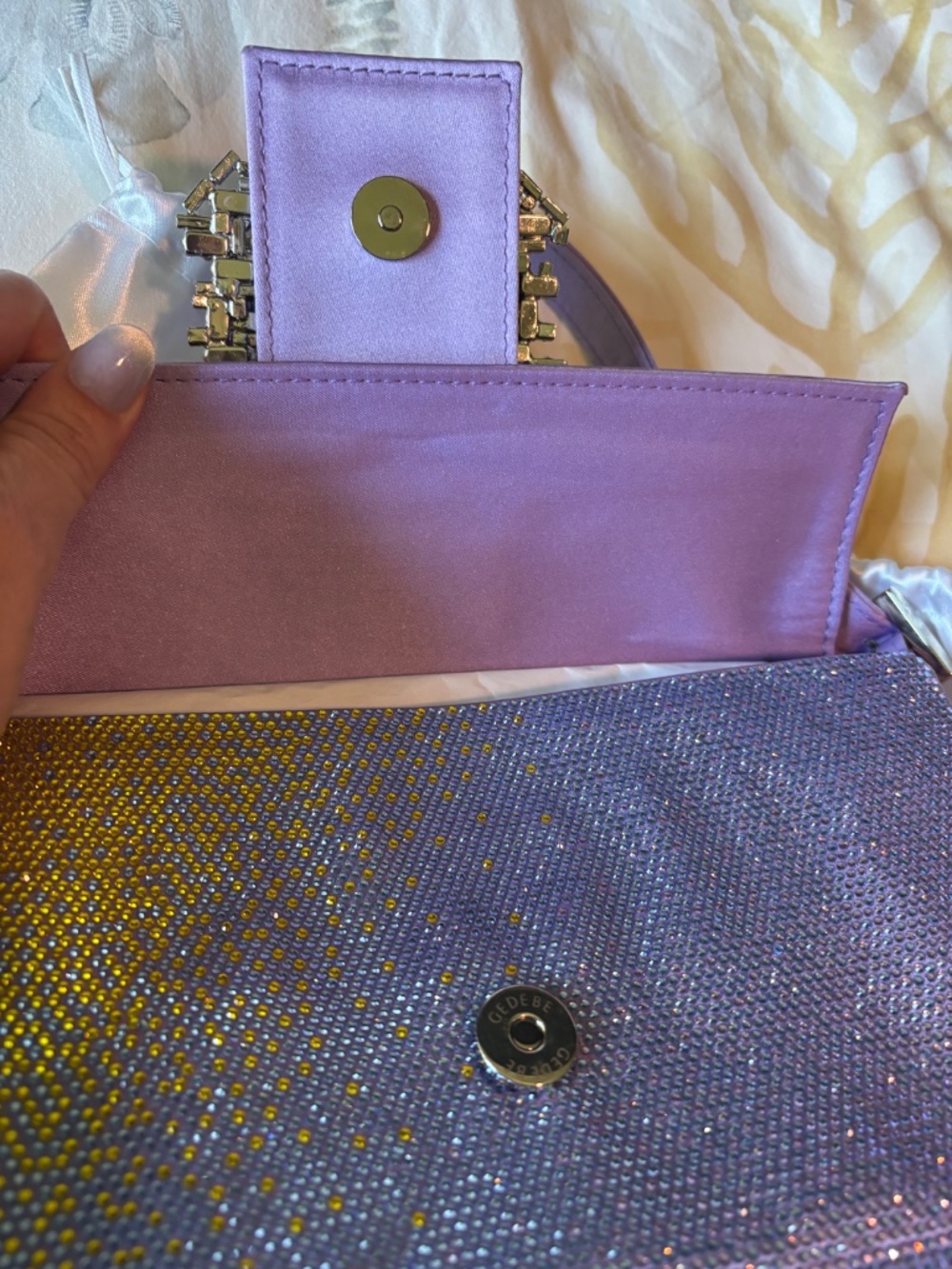 NWOT Gedebe Habibi Small Crystal Shoulder Bag - Picture 4 of 10
